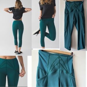 Sz2 Lululemon Exquisite Crop 
Forage Teal